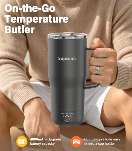 Supsonic 20oz Electric Heated Coffee Mug Space Gray with Temperature Control