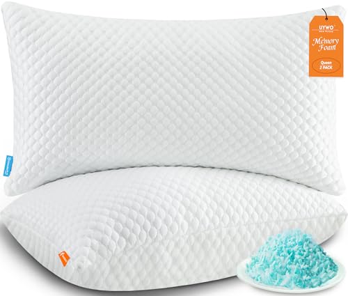 Adjustable Cooling Memory Foam Pillows - Set of 2, Queen Size