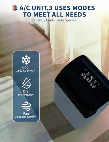14000 BTU Portable Air Conditioner 3-in-1 AC Unit with Dehumidifier & Fan