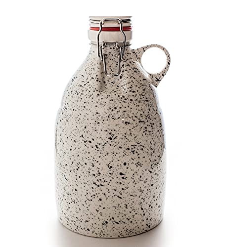 84oz Ceramic Growler with Swing Top Lid for Beer, Kombucha, and Home Brewing