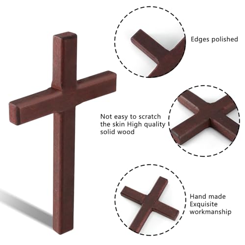 4.7-Inch Handheld Wooden Prayer Cross for Wall, Desk, or Comfort Holding