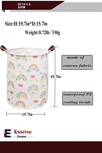 Collapsible Rainbow Laundry Basket - Large Fabric Hamper for Nursery & Toys