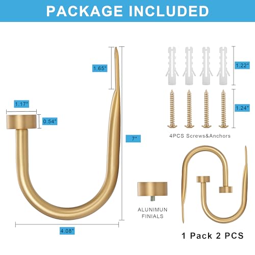 Metal Curtain Holdbacks – Minimalist Decorative Wall Hooks for Drapes