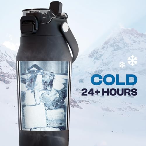 Insulated Water Bottle 24oz - Dual Straw and Chug Lid