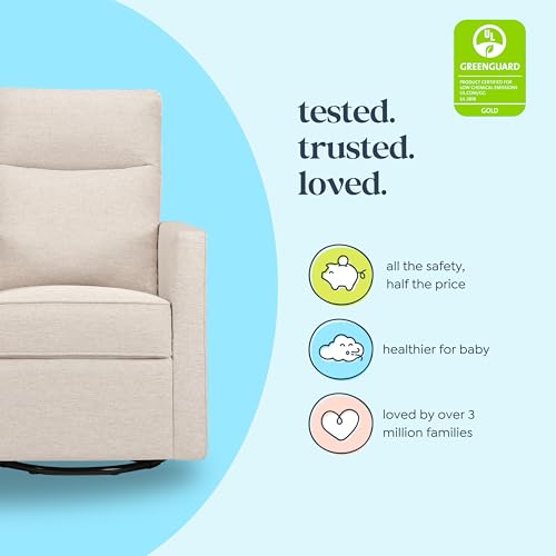 Pillowback Swivel Glider Nursery Chair - 360 Degree Rocking Recliner