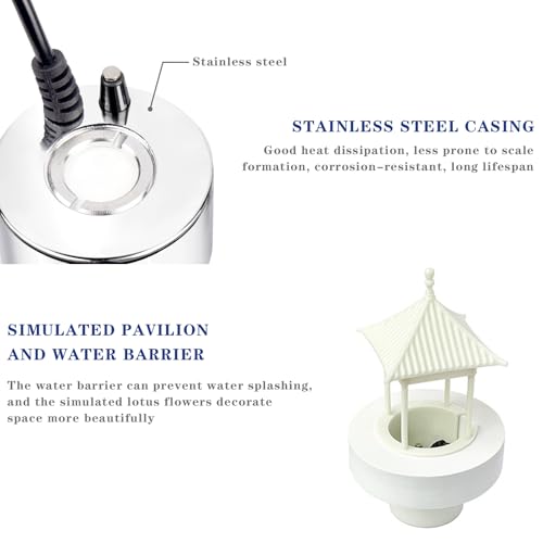 Ultrasonic Mist Maker Fogger with Adjustable Volume and Splash Guard