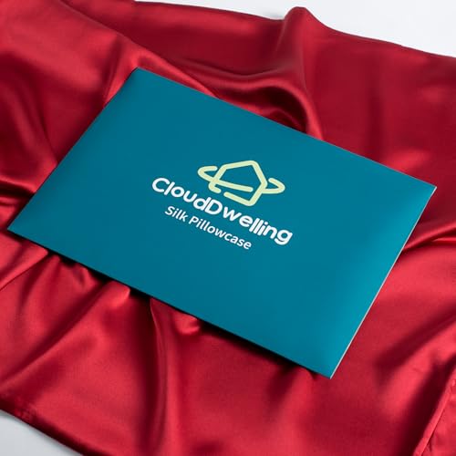 CloudDwelling 100% Mulberry Silk Pillowcase 22 Momme 6A Red 20x26 with Hidden Zipper