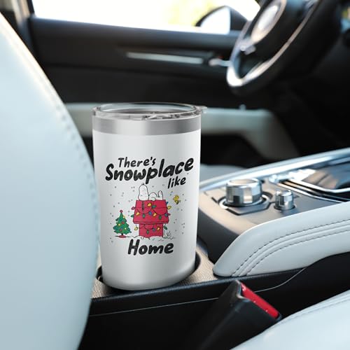 Peanuts Snoopy & Woodstock Snowy Christmas Tumbler 20 oz Stainless Steel White