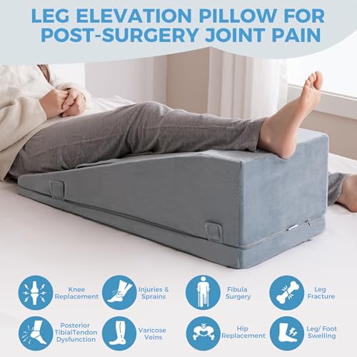 Adjustable Leg Elevation Pillow for Joint Pain Relief - Ergonomic Wedge