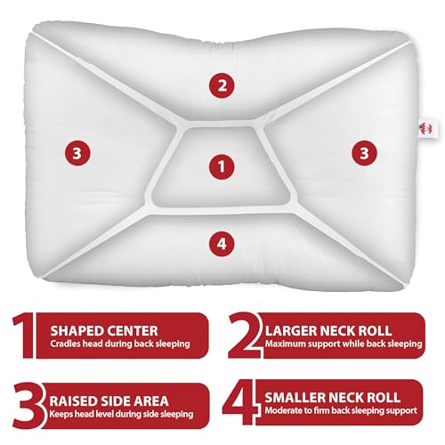 Cervical Neck Pillow for Pain Relief - Adjustable Ergonomic Support