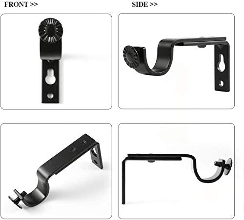 10-Piece Heavy Duty Adjustable Curtain Rod Brackets for 1-Inch Rods