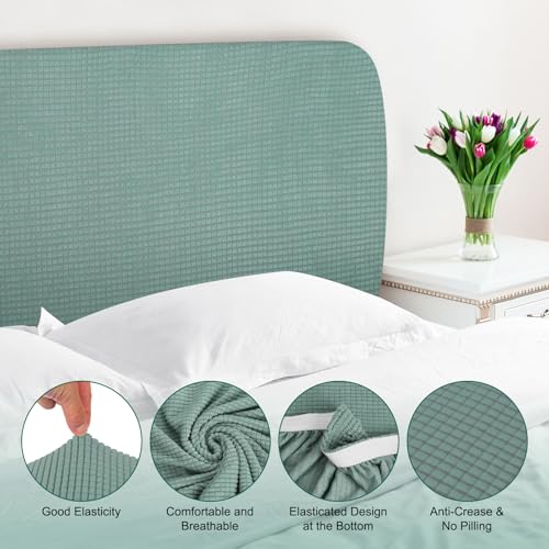 Stretch Bed Headboard Cover, Dustproof Protector for 1.1-1.4m Headboards, Green