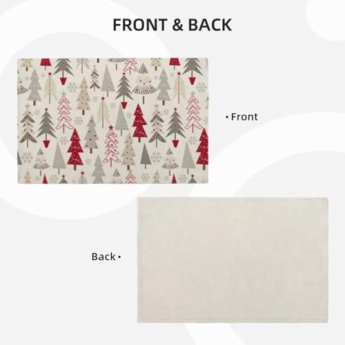 Sunshineyan Christmas Placemats Set of 4 - 18 x 12 Inches Geometric Colorful Christmas Tree Table Mats, Heat & Slip Resistant Holiday Decor (Christmas2 / 12" x 18")