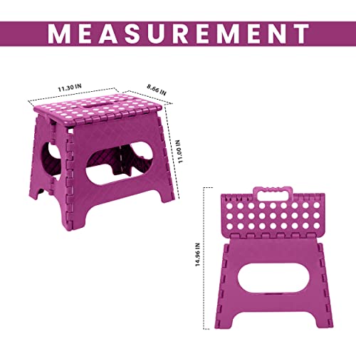 Foldable Step Stool - 11-Inch Anti-Skid Foot Stool, Supports 300 lbs