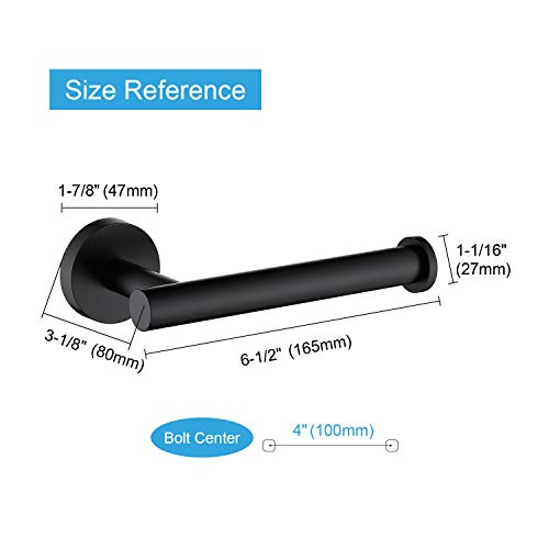 Matte Black Toilet Paper Holder, SUS304 Stainless Steel Wall Mount Dispenser