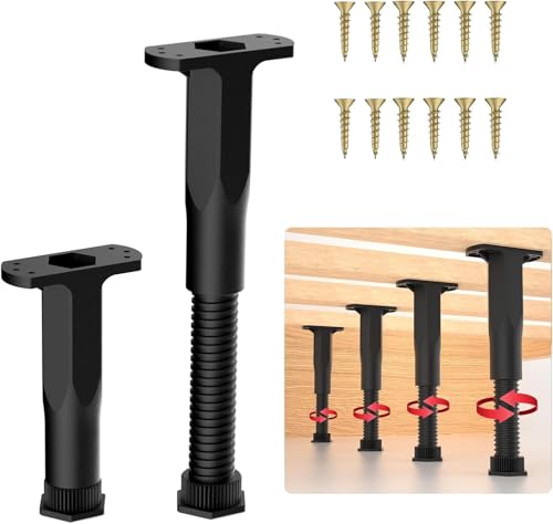 Adjustable Bed Support Legs, Telescopic 6.3"-11" Center Support for Slats