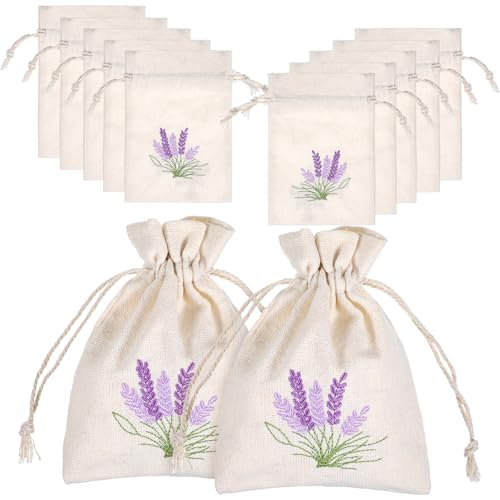 10-Pack Small Canvas Sachet Bags with Drawstring, 5.5 x 4 Inch