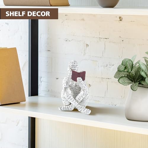 Abstract Reading Woman Thinker Statue Resin Sculpture for Home Decor