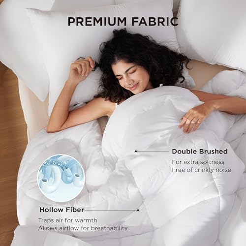 Bedsure Queen Comforter and Duvet Insert - All Season Down Alternative Quilted Bed Blanket with Corner Tabs