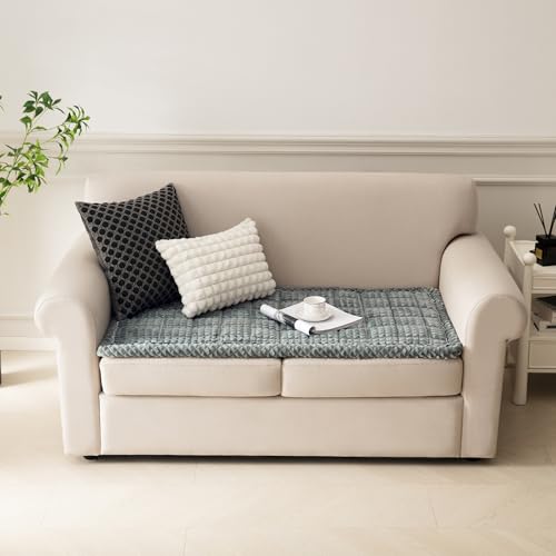 Quilted Loveseat Cover - Non-Slip Flannel Sofa Protector, 54"