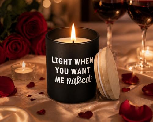NEWZEST Matte Black Glass Romantic Candle for Couples - Lavender & Juniper Scent, Wedding & Anniversary Gift