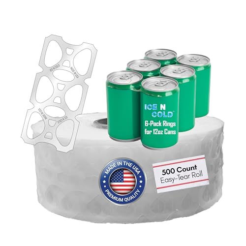 500ct 6-Pack Soda and Beer Can Rings, Universal Fit for 12oz Cans