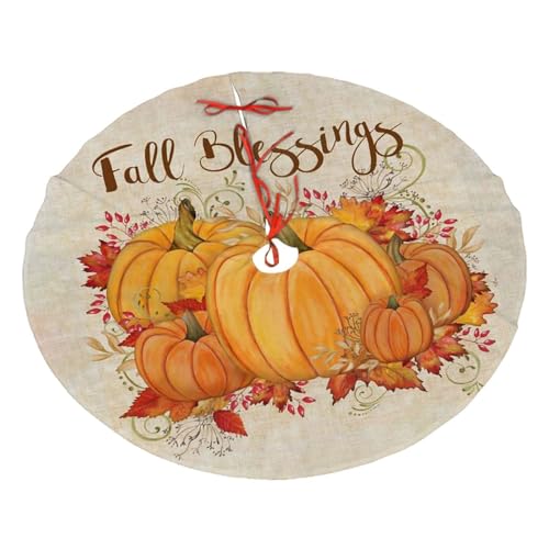 Fall Blessings 30" Christmas Tree Skirt Rustic Farmhouse Decor