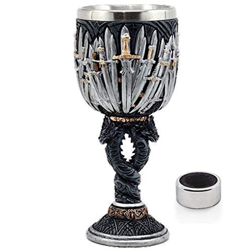 Medieval Dragon Chalice Goblet - Stainless Steel Fantasy Drinking Vessel