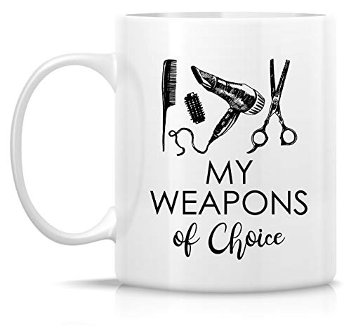 Retreez HST004 White 11 oz Coffee Mug – My Weapons of Choice Brush Graphic