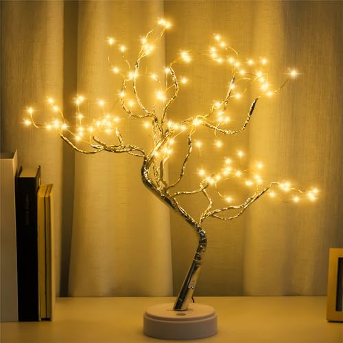 20" LED Bonsai Tree Lamp with USB/Battery Power - DIY Decor
