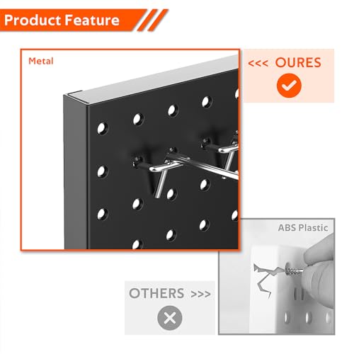 4 Pcs Metal Pegboard Wall Panels for Garage Tool Storage System