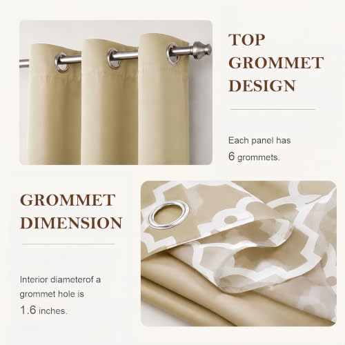 4-Piece Curtain Set with Moroccan Sheers & Room Darkening Drapes