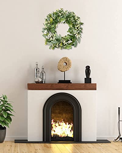 19-Inch Artificial Eucalyptus & Boxwood Front Door Wreath with Berries