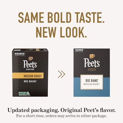 Peet's Coffee Big Bang Medium Roast Coffee Pods - 48 Count, Recyclable, Compatible with Keurig