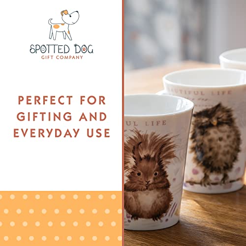 Animal Mugs Set of 4 – 12.2 oz Ceramic Coffee & Tea Cups by Spotted Dog Gift Co