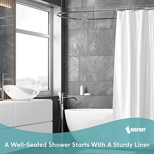 BigFoot Clear Shower Curtain 72x72 - Heavy Duty PEVA Waterproof Bath Liner