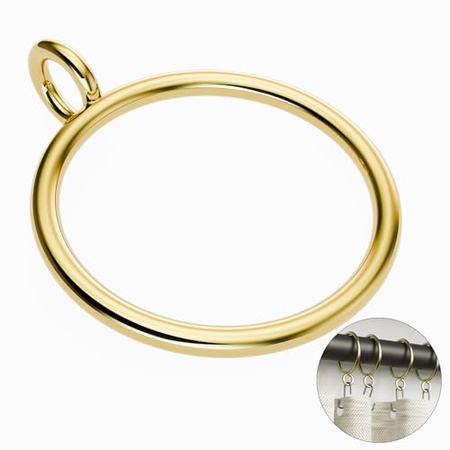 50-Pack 1.25-Inch Metal Curtain Rings with Eyelets for 1-Inch Drapery Rods