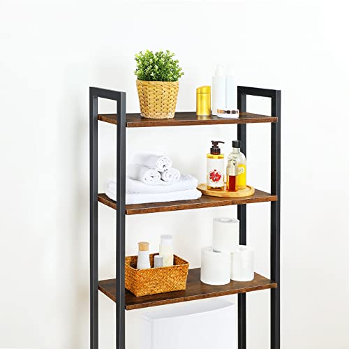 3-Tier Over-the-Toilet Storage Shelf, Rustic Bathroom Organizer Rack