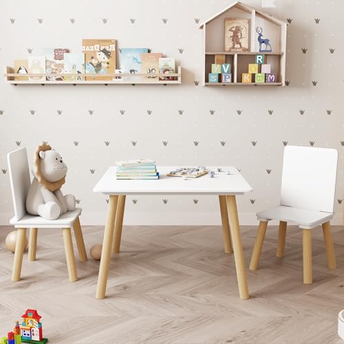 Kids Table and 2 Chairs Set - Sturdy Toddler Play Furniture for Home
