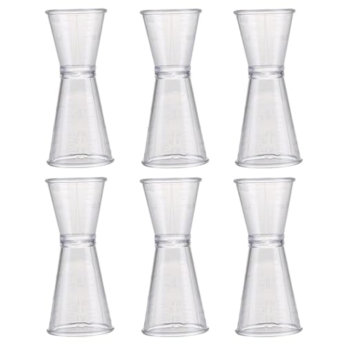 6pcs Double Head Plastic Cocktail Jigger Set, 20ml/40ml Bar Measuring Tools