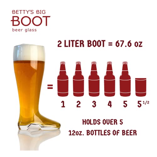 2 Liter Giant Beer Boot Glass - Oversized Novelty Beer Mug
