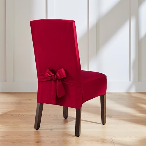 SureFit Cotton Duck Canvas Dining Chair Covers Set of 2, Machine Washable