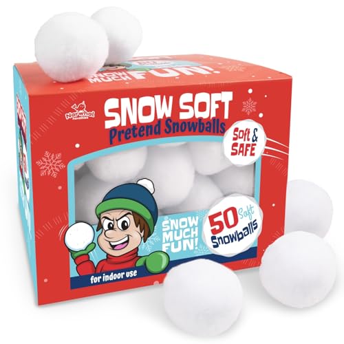 50-Piece Soft Plush Artificial Snowballs Set - Indoor & Outdoor Winter Toys