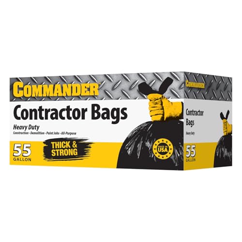 55 Gallon Heavy Duty Contractor Trash Bags with Flap Ties - 10 Pack