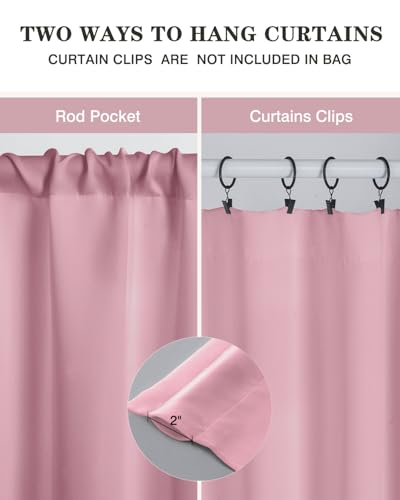 3-Piece Pink Blackout Curtain Set with Valance & Tiers, 27x36