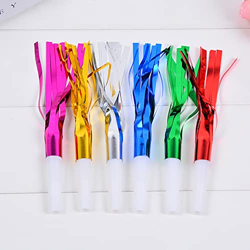 24 Pcs Colorful Metal Noise Makers Party Blowers Christmas Holiday Noisemakers