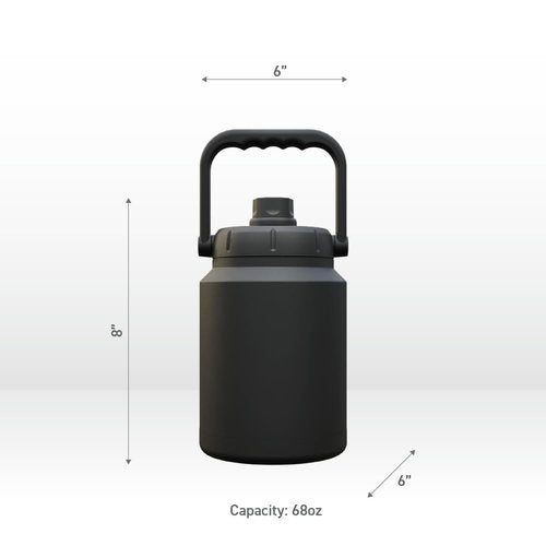 Asobu Mighty Stainless Steel Double Walled Insulated Jug 68 Ounces - Half Gallon (Dark Grey)