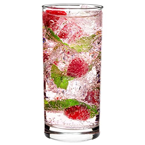 Vikko Water Glasses, Set of 4 Drinking Glasses, Thick and Durable Tumbler, 10 Ounce Tall Kitchen Glasses, Dishwasher Safe Highball Glass Tumbler, Heavy Duty Cups