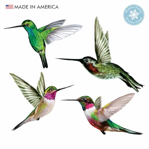 Hummingbird Window Clings - 4-Pack Bird Strike Prevention