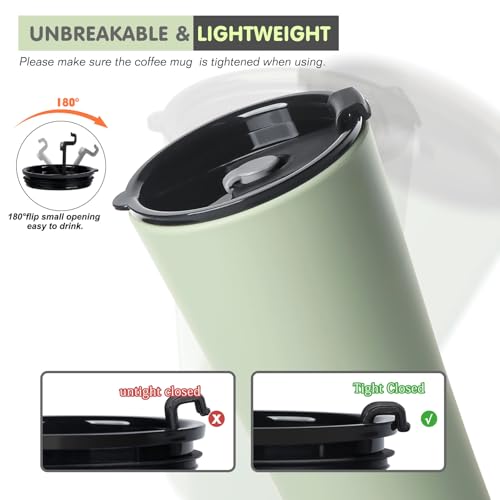 Greentainer 4 Pack Dark Travel Coffee Mugs 20 oz Spill-Proof Reusable Tumblers
